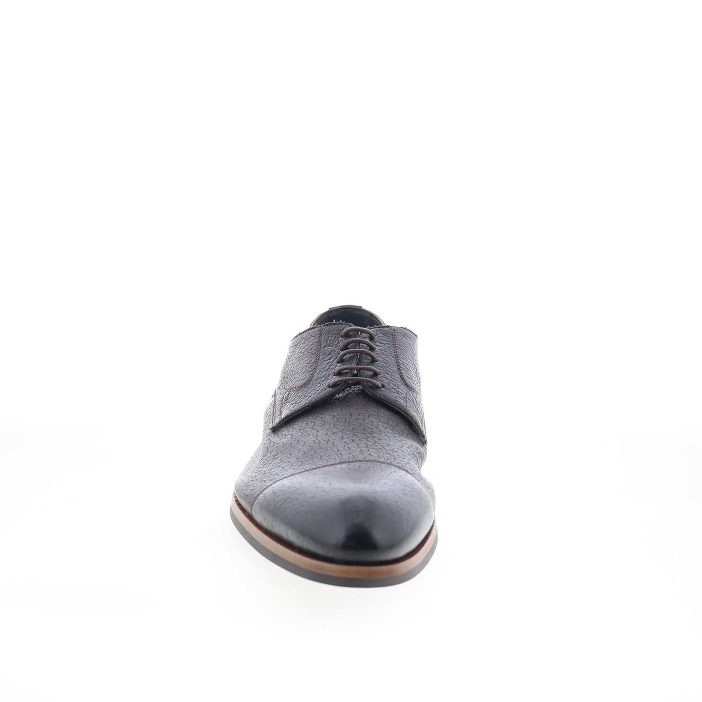 Di Bianco Bergamo Mens Brown Leather Lace Up Oxfords & Lace Ups Cap Toe Shoes