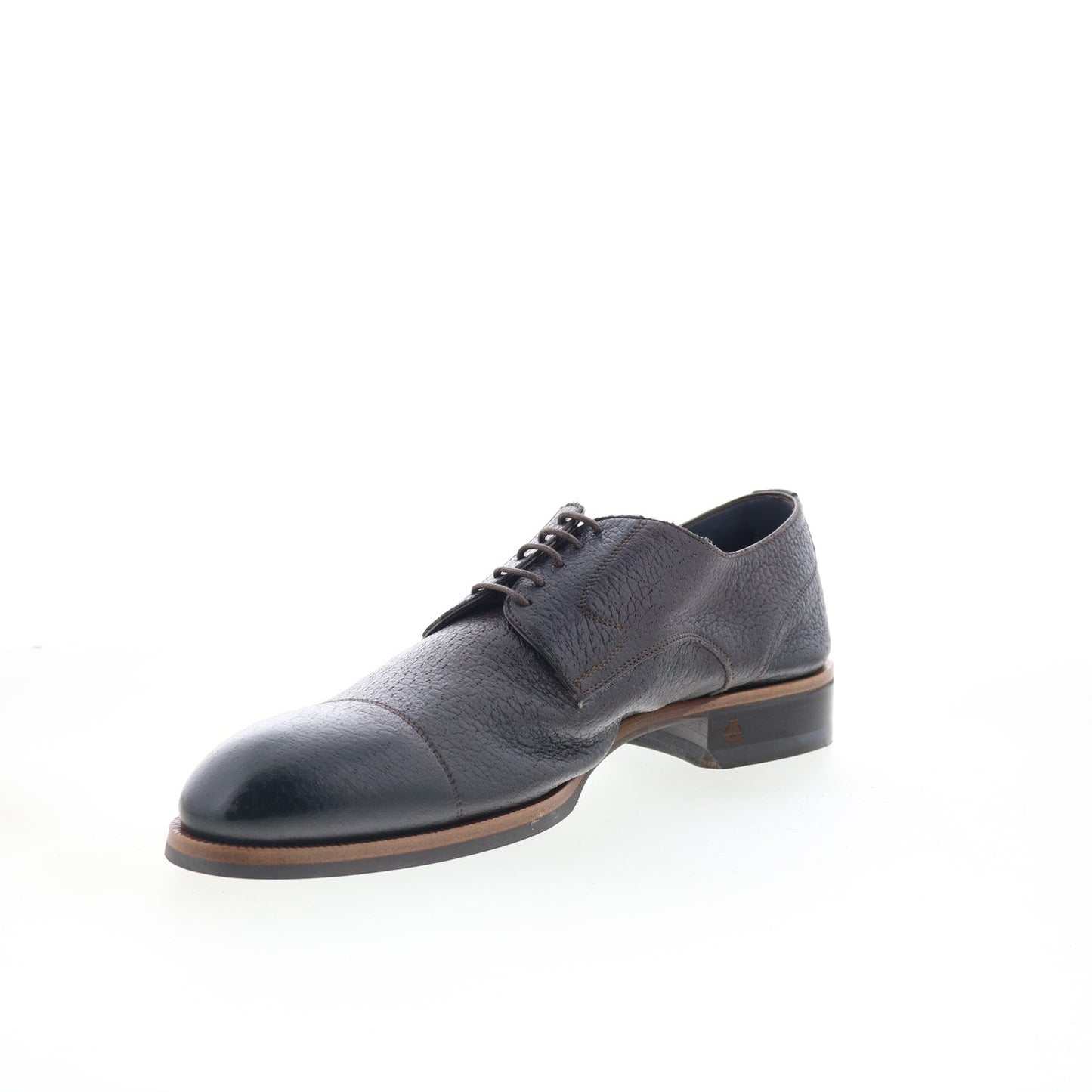 Di Bianco Bergamo Mens Brown Leather Lace Up Oxfords & Lace Ups Cap Toe Shoes