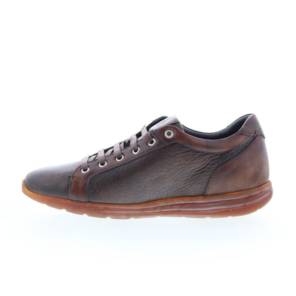 Di Bianco Bitetto Mens Brown Leather Lace Up Lifestyle Sneakers Shoes