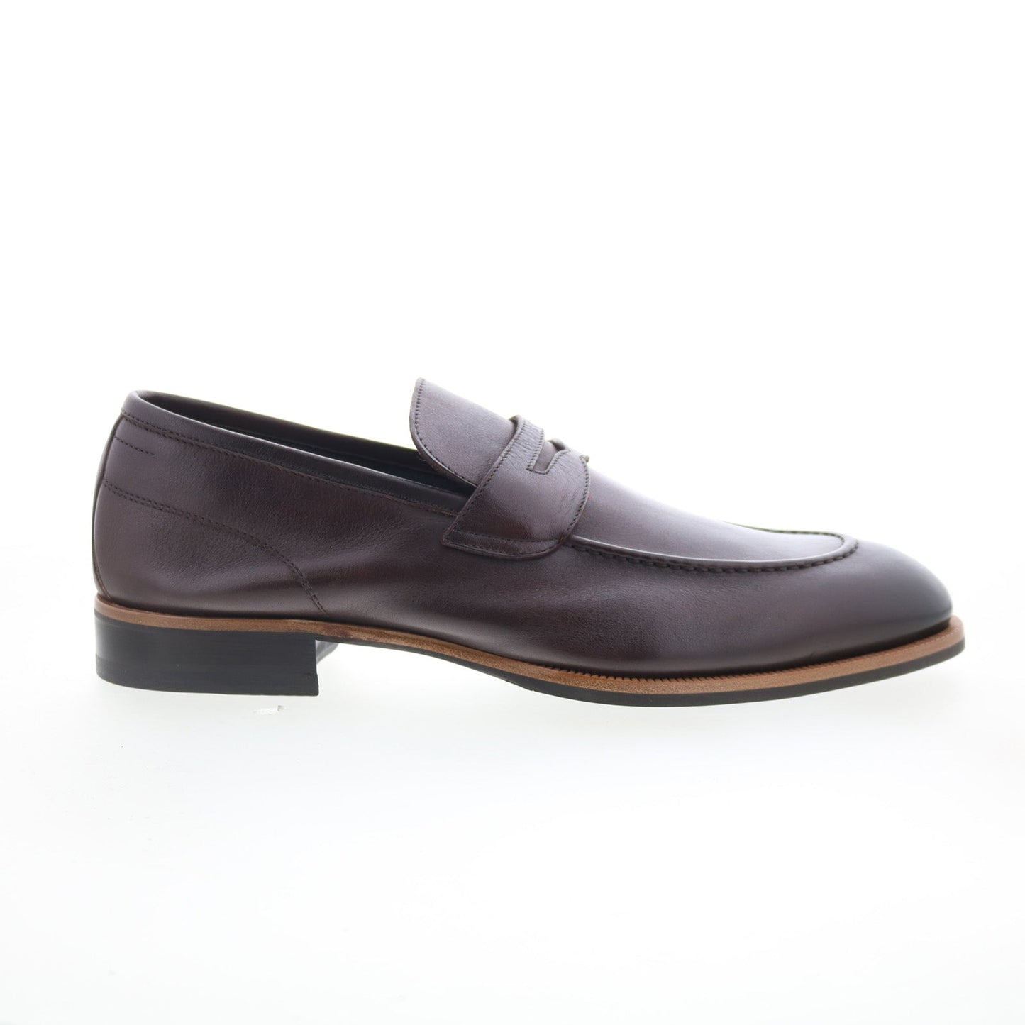 Di Bianco Brera Mens Brown Leather Slip On Loafers & Slip Ons Penny Shoes