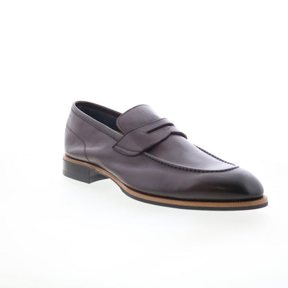 Di Bianco Brera Mens Brown Leather Slip On Loafers & Slip Ons Penny Shoes