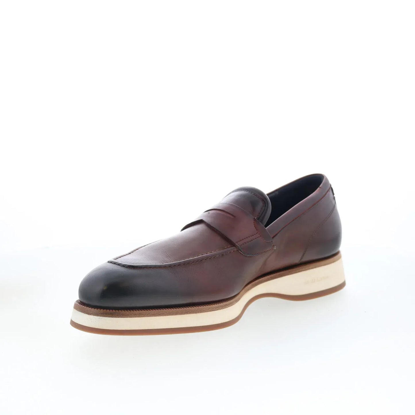 Di Bianco Brera Mens Brown Leather Slip On Loafers & Slip Ons Penny Shoes