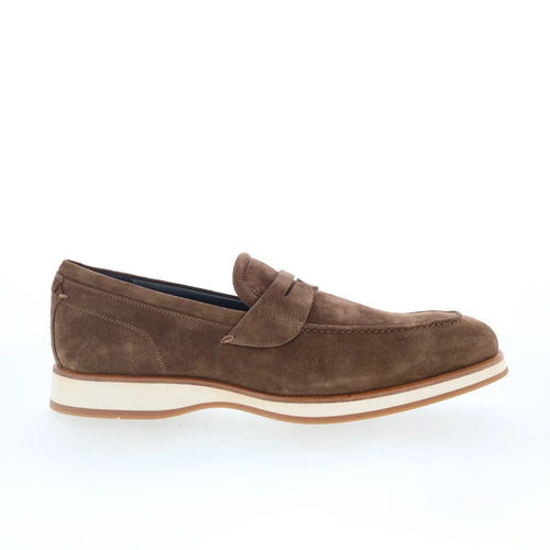 Di Bianco Brera Classic Mens Brown Suede Loafers & Slip Ons Penny Shoes