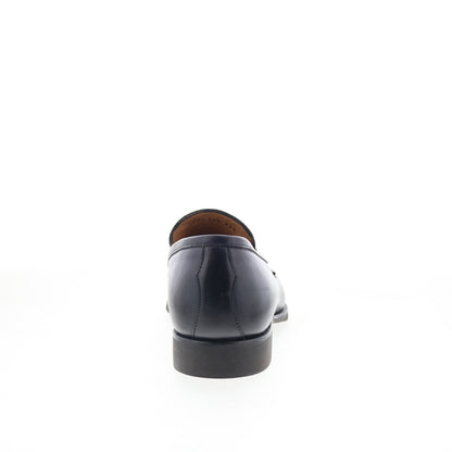 Di Bianco Brera Mens Black Leather Slip On Loafers & Slip Ons Penny Shoes