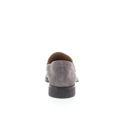 Di Bianco Brera Mens Gray Suede Slip On Loafers & Slip Ons Penny Shoes