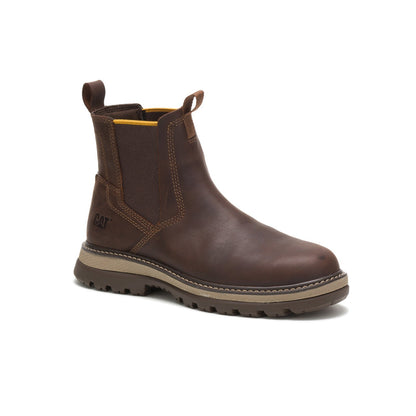 Caterpillar Fairbanks Chelsea P51035 Mens Brown Leather Casual Dress Boots