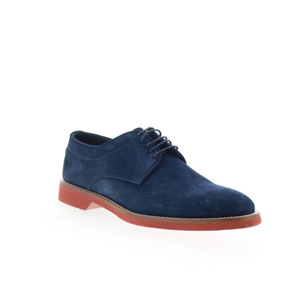 Pastori by Di Bianco Carus Mens Blue Suede Oxfords & Lace Ups Casual Shoes