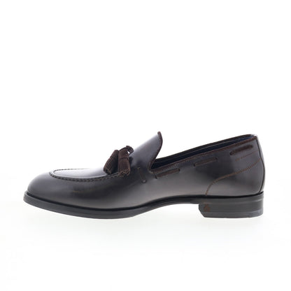 Di Bianco Cercola Mens Brown Leather Slip On Loafers & Slip Ons Casual Shoes
