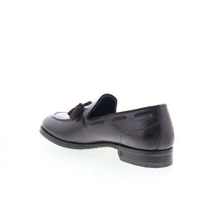 Di Bianco Cercola Mens Brown Leather Slip On Loafers & Slip Ons Casual Shoes