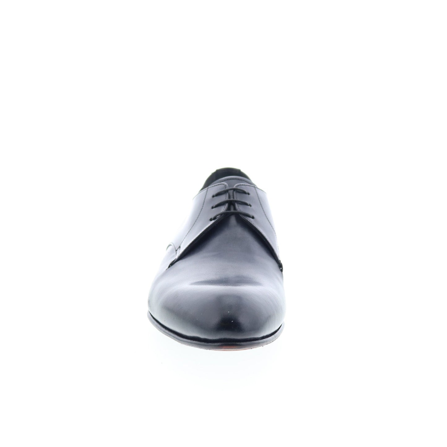 Di Bianco Circles Buttom Mens Black Leather Oxfords & Lace Ups Casual Shoes