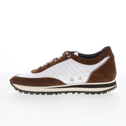 Di Bianco Daytona Mens Brown Leather Lace Up Lifestyle Sneakers Shoes