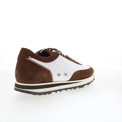 Di Bianco Daytona Mens Brown Leather Lace Up Lifestyle Sneakers Shoes