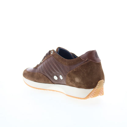 Di Bianco Daytona Luxe Mens Brown Leather Lace Up Lifestyle Sneakers Shoes
