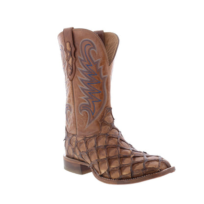 Tony Lama Everett Pirarucu Made In USA Mens Brown Cowboy Western Boots