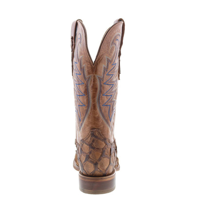 Tony Lama Everett Pirarucu Made In USA Mens Brown Cowboy Western Boots