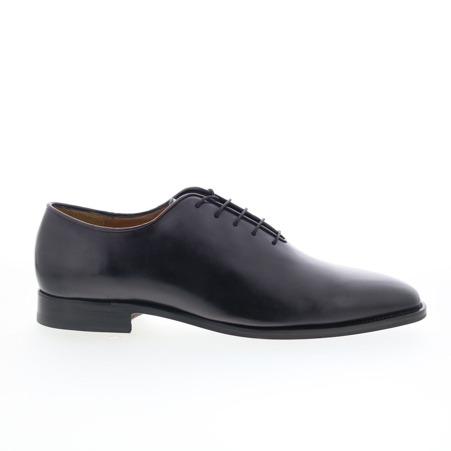 Di Bianco Eleganza Mens Black Leather Oxfords & Lace Ups Plain Toe Shoes