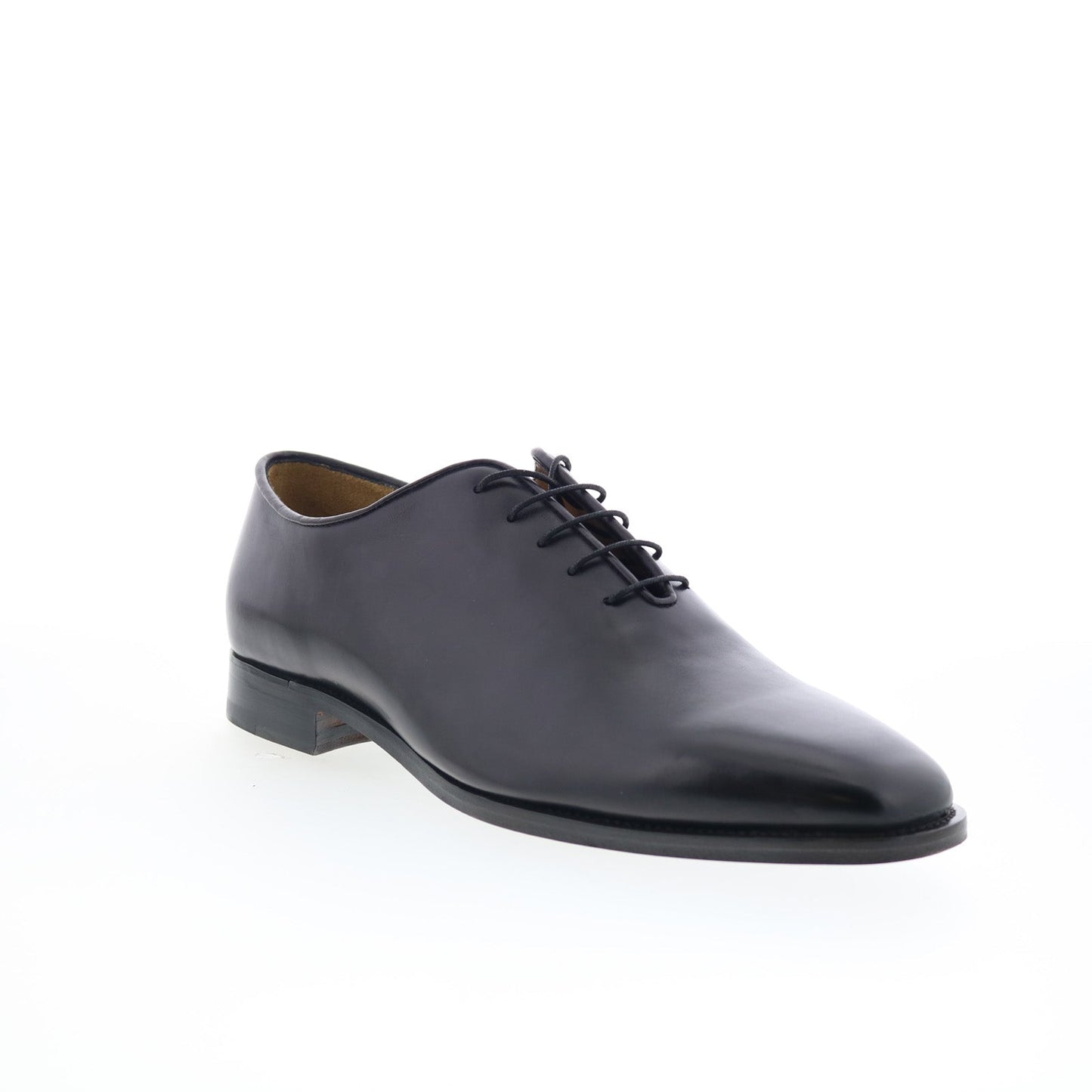 Di Bianco Eleganza Mens Black Leather Oxfords & Lace Ups Plain Toe Shoes