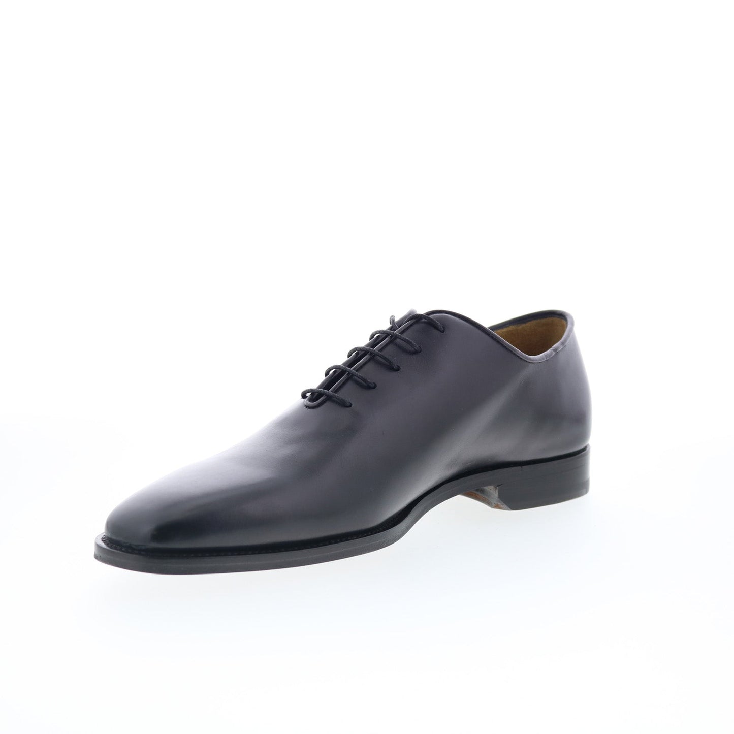 Di Bianco Eleganza Mens Black Leather Oxfords & Lace Ups Plain Toe Shoes