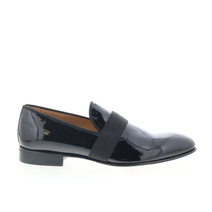 Di Bianco GB786 Mens Black Leather Slip On Loafers & Slip Ons Casual Shoes