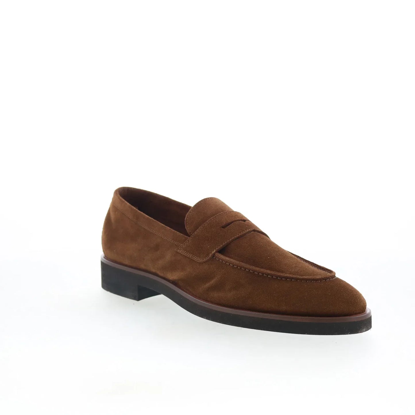 Di Bianco GBF407 Mens Brown Suede Slip On Loafers & Slip Ons Penny Shoes