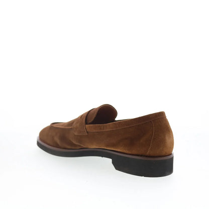Di Bianco GBF407 Mens Brown Suede Slip On Loafers & Slip Ons Penny Shoes
