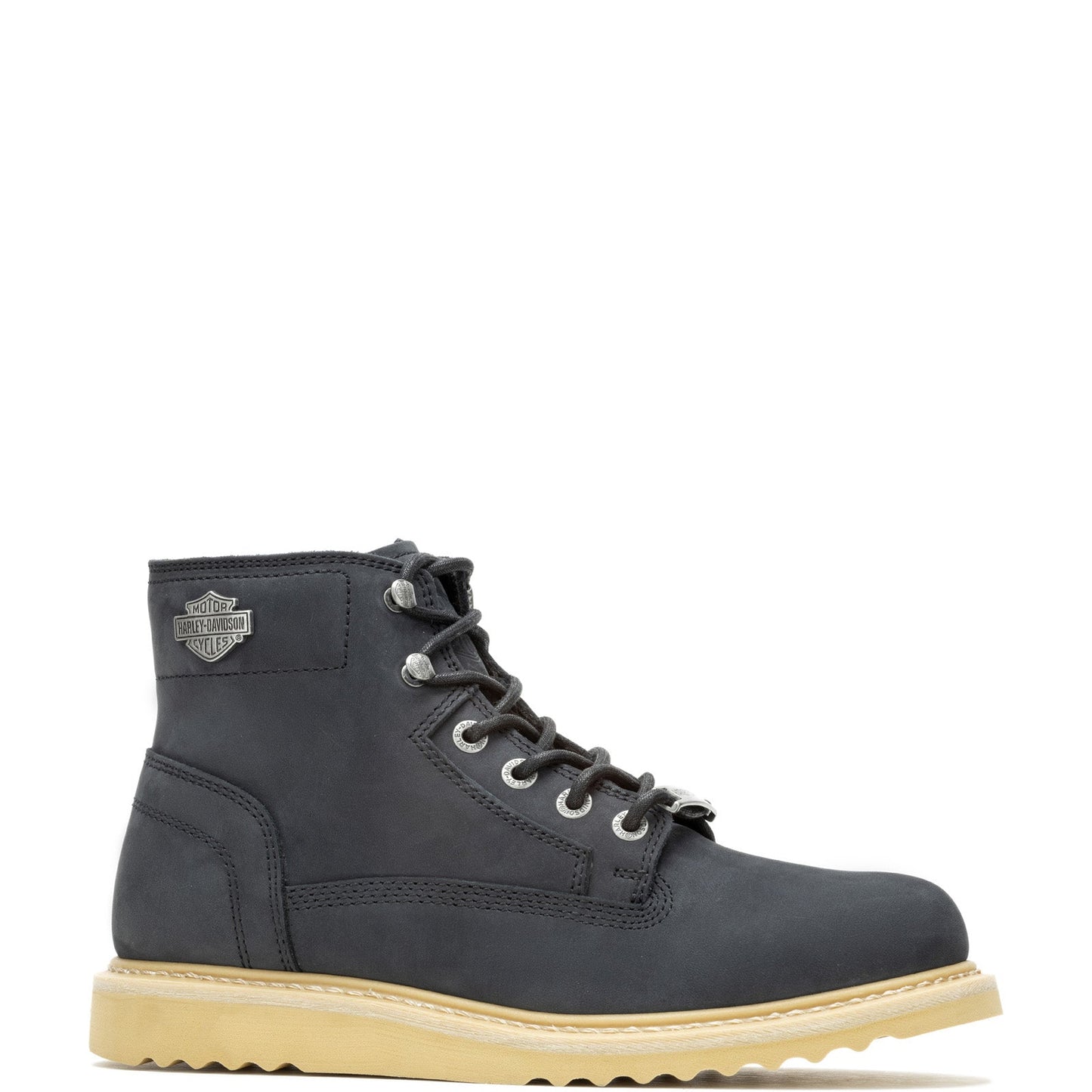 Harley-Davidson Beaton D93852 Mens Black Leather Lace Up Casual Dress Boots