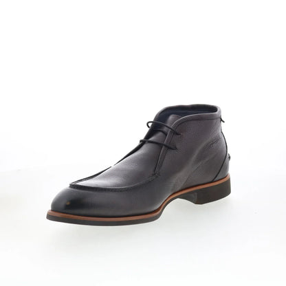 Di Bianco Ischia Mens Gray Leather Lace Up Chukkas Boots