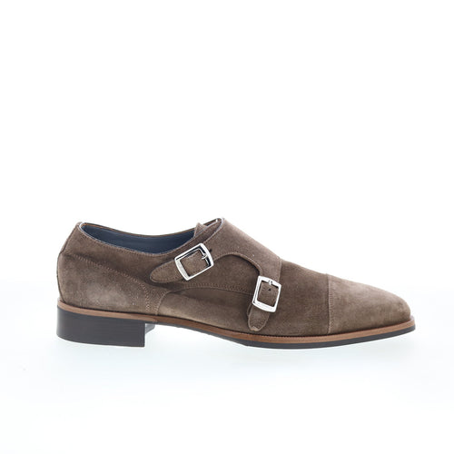 Di Bianco Isernia Mens Brown Suede Hook & Loop Loafers & Slip Ons Casual Shoes