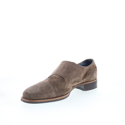 Di Bianco Isernia Mens Brown Suede Hook & Loop Loafers & Slip Ons Casual Shoes