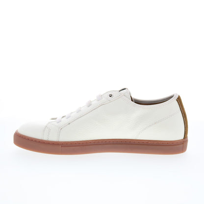 Di Bianco Julius Mens White Leather Lace Up Lifestyle Sneakers Shoes