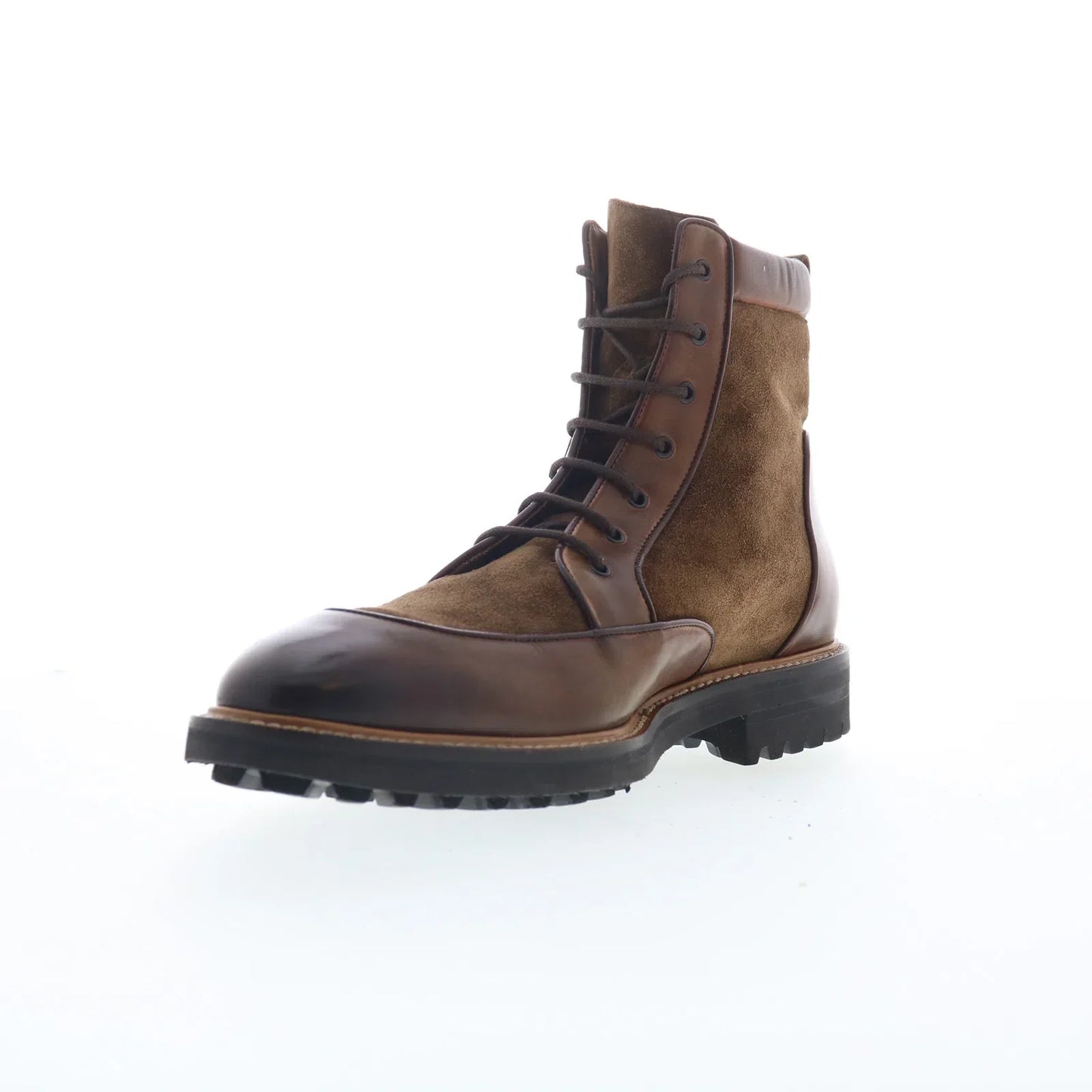 Pastori by Di Bianco Macrinus Mens Brown Leather Lace Up Casual Dress Boots