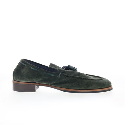 Di Bianco Napoli Mens Green Suede Slip On Loafers & Slip Ons Casual Shoes
