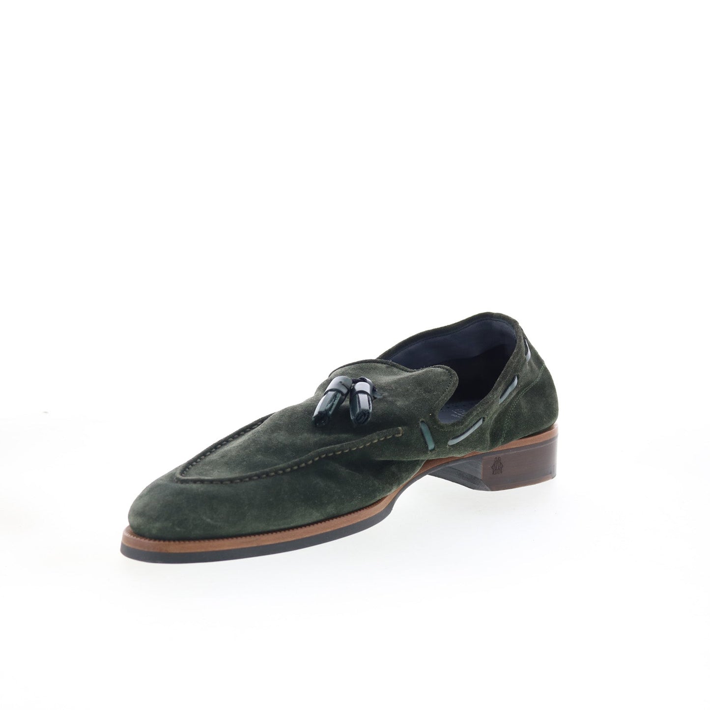 Di Bianco Napoli Mens Green Suede Slip On Loafers & Slip Ons Casual Shoes