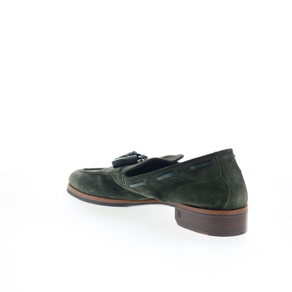 Di Bianco Napoli Mens Green Suede Slip On Loafers & Slip Ons Casual Shoes
