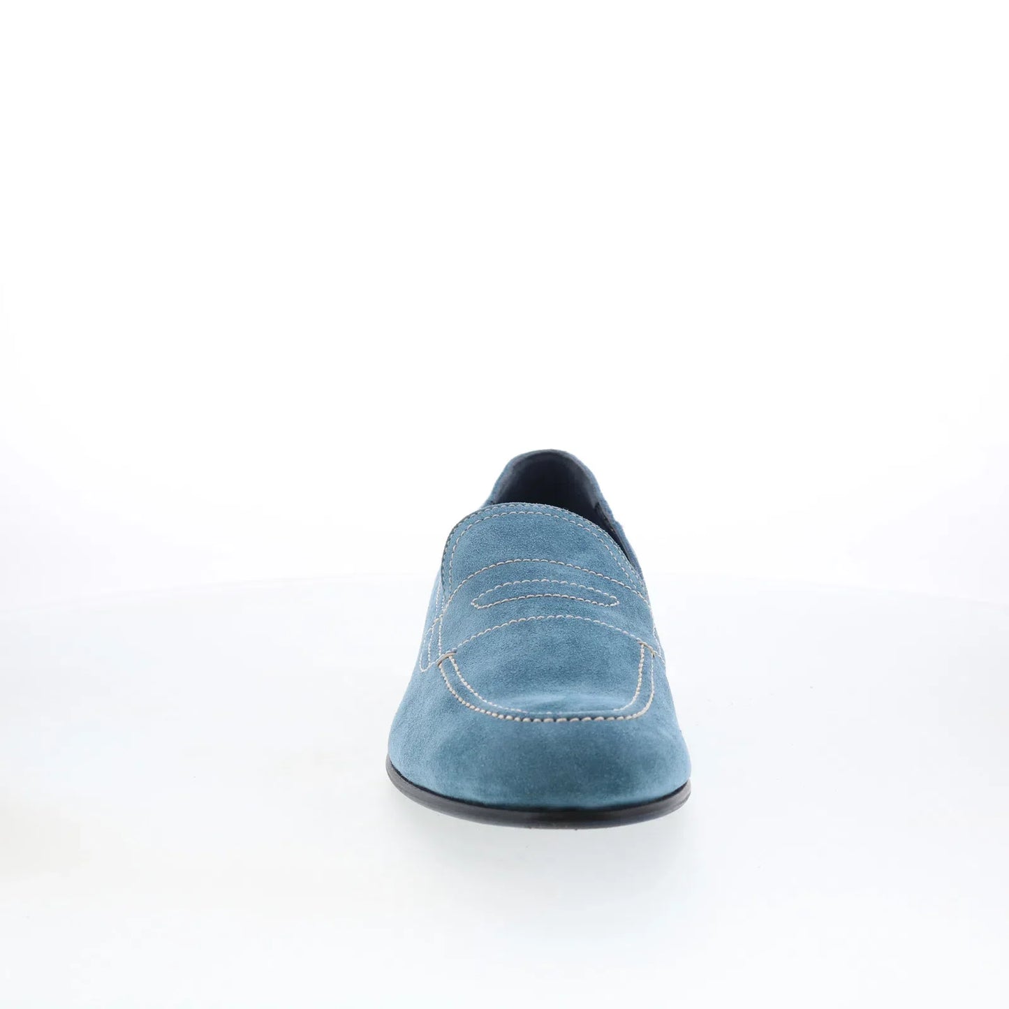 Di Bianco Nerano Mens Blue Suede Slip On Loafers & Slip Ons Penny Shoes
