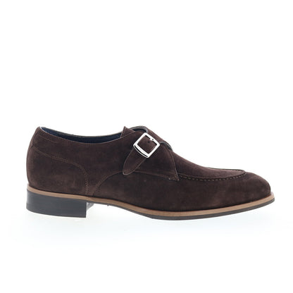Di Bianco Parma Mens Brown Suede Hook & Loop Loafers & Slip Ons Casual Shoes