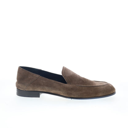 Di Bianco Positano Mens Brown Suede Slip On Loafers & Slip Ons Casual Shoes