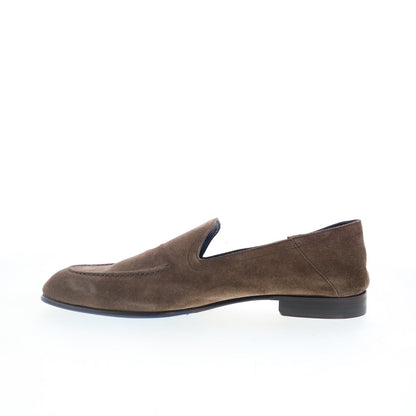 Di Bianco Positano Mens Brown Suede Slip On Loafers & Slip Ons Casual Shoes