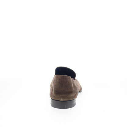 Di Bianco Positano Mens Brown Suede Slip On Loafers & Slip Ons Casual Shoes