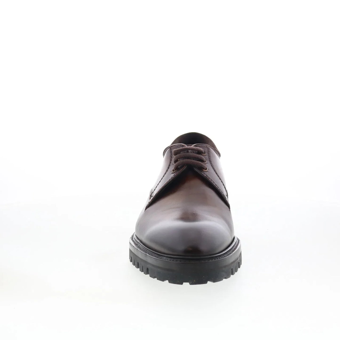 Di Bianco Prato Mens Brown Leather Lace Up Oxfords & Lace Ups Plain Toe Shoes