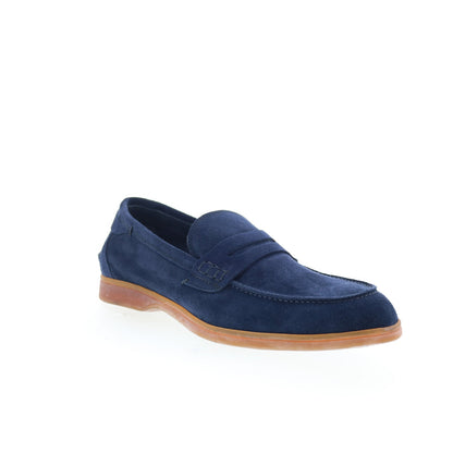 Di Bianco Procida Mens Blue Suede Slip On Loafers & Slip Ons Penny Shoes