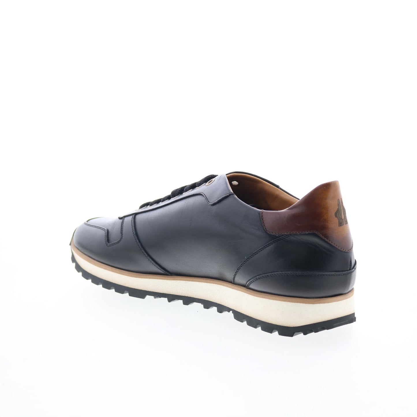 Di Bianco SB308 Mens Black Leather Lace Up Lifestyle Sneakers Shoes