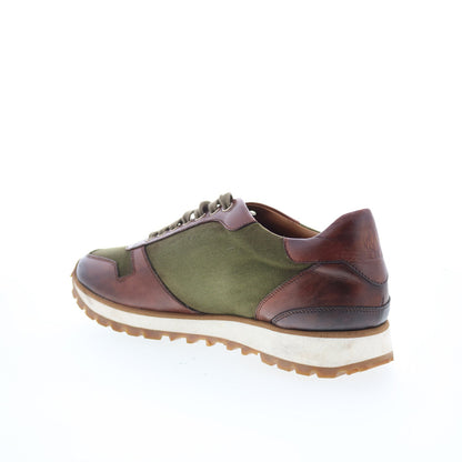 Di Bianco SB308 Mens Green Leather Lace Up Lifestyle Sneakers Shoes