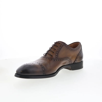 Di Bianco SB893 Mens Brown Leather Lace Up Oxfords & Lace Ups Cap Toe Shoes