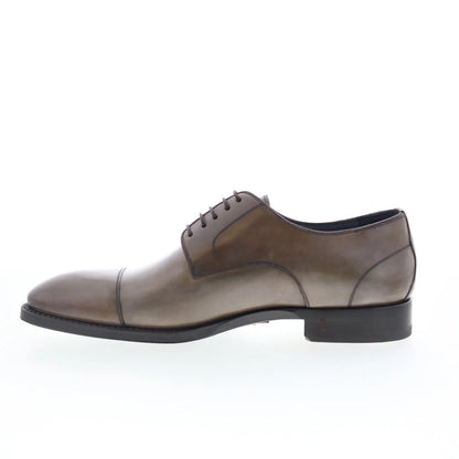 Di Bianco SBP901 Mens Gray Leather Lace Up Oxfords & Lace Ups Cap Toe Shoes