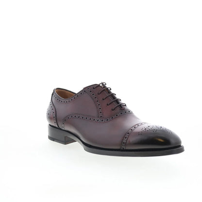 Di Bianco SBP926 Mens Brown Leather Oxfords & Lace Ups Cap Toe Shoes