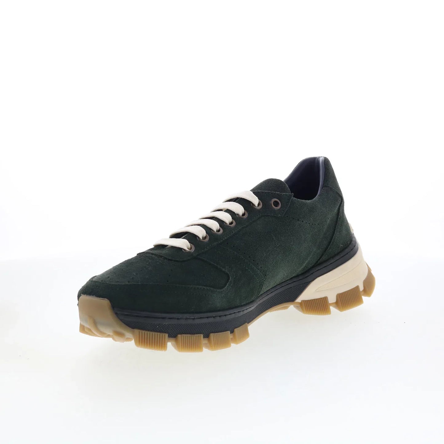 Di Bianco Sondrio Mens Green Suede Lace Up Lifestyle Sneakers Shoes