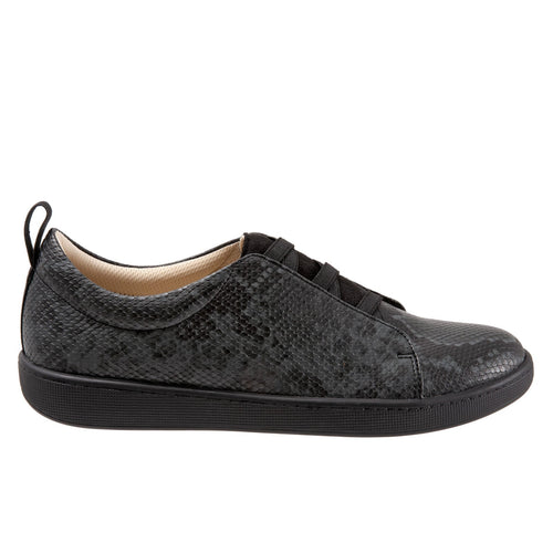 Trotters Avrille T2051-083 Womens Black Leather Lifestyle Sneakers Shoes