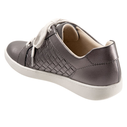 Trotters Adore T2117-033 Womens Gray Leather Lifestyle Sneakers Shoes