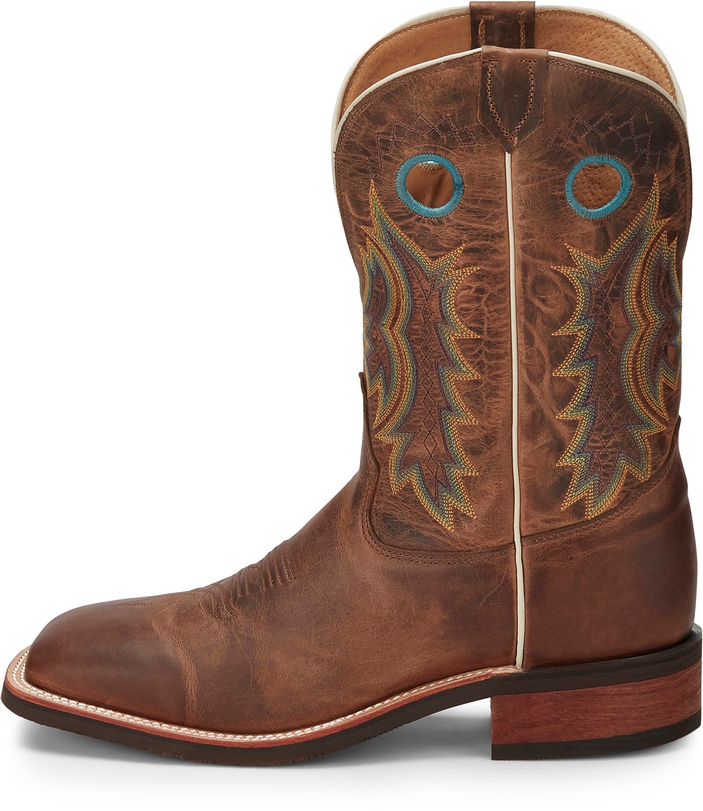 Tony Lama Creedance Square Toe Cowhide Mens Brown Wide Cowboy Western Boots